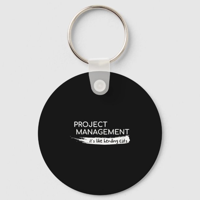 Project Management Its Like Herding Cats Funny  Key Ring (Front)