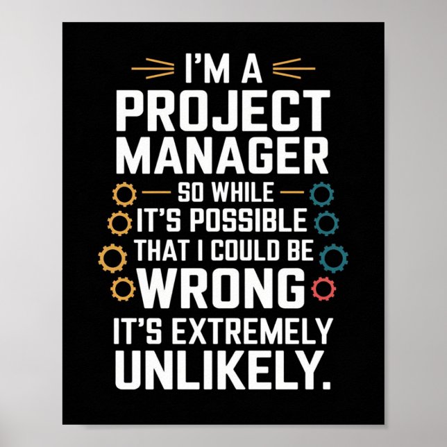 Project Manager Canvas Art - Funny Office Decor fo (Front)