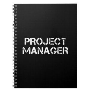 Project Manager Industrial Font Gift Notebook
