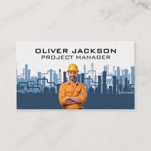 Project Manager Industrial Refinery Background Business Card