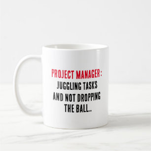 Project manager Juggling tasks and not dropping Coffee Mug