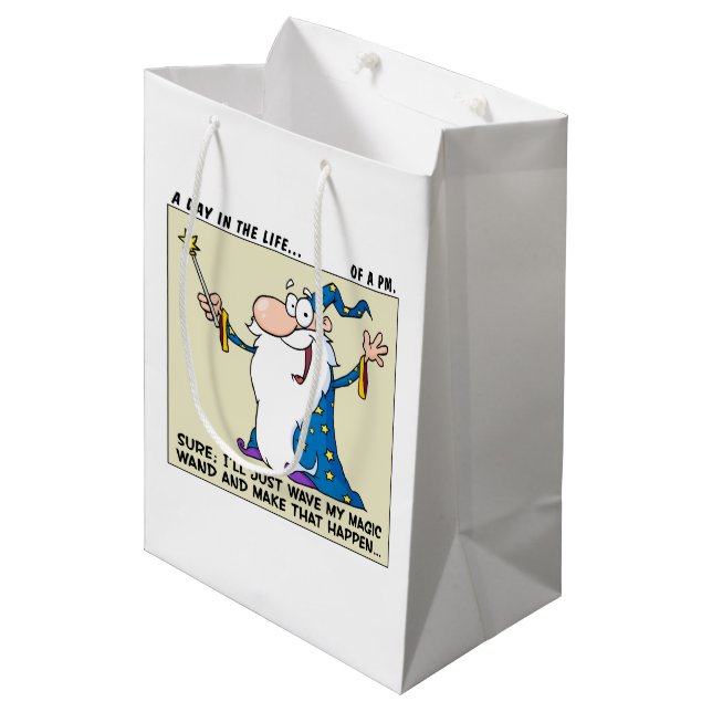 Project Manager Magical Powers Medium Gift Bag (Front Angled)