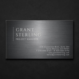 Project Manager Metallic Professional Business Card