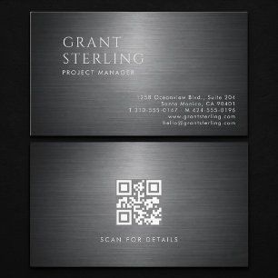 Project Manager Metallic QR Code Business Card