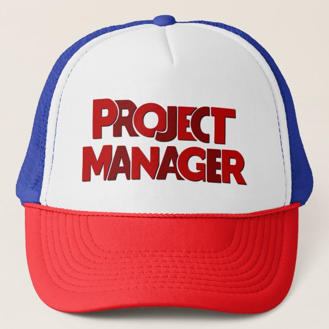 Project Manager Text Shapes Trucker Hat (Front)