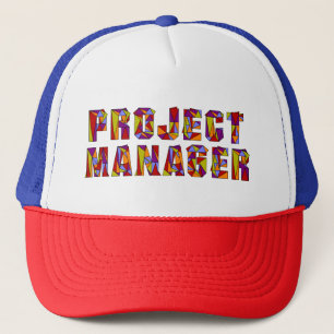 Project Manager Triangle Mosaic Text Trucker Hat
