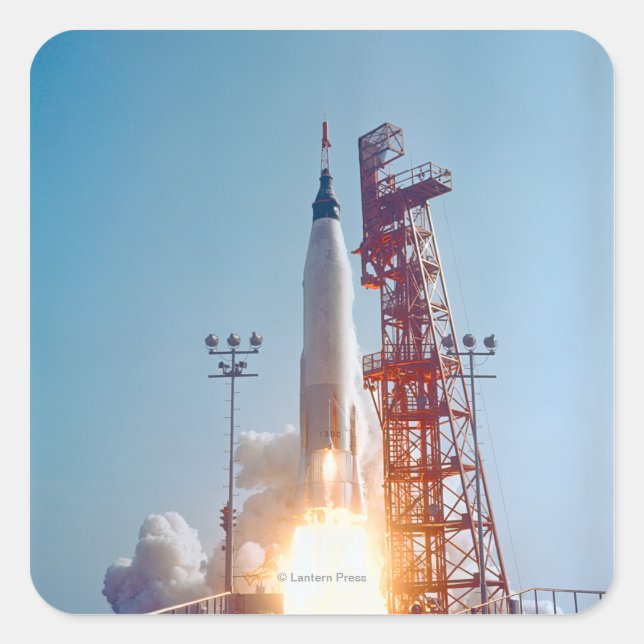 Project Mercury MA-9 Launch, Faith 7 Square Sticker (Front)