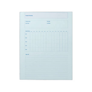 Project Planning Template, Printable Planner Sheet Notepad