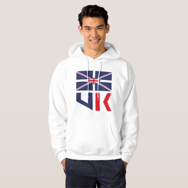 PROJECTED FLAG UK / ENGLAND BY MASANSER HOODIE (Front Full)