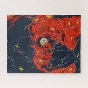 Projected Global Air Routes World Jigsaw Puzzle
