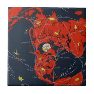 Projected Global Air Routes World Tile