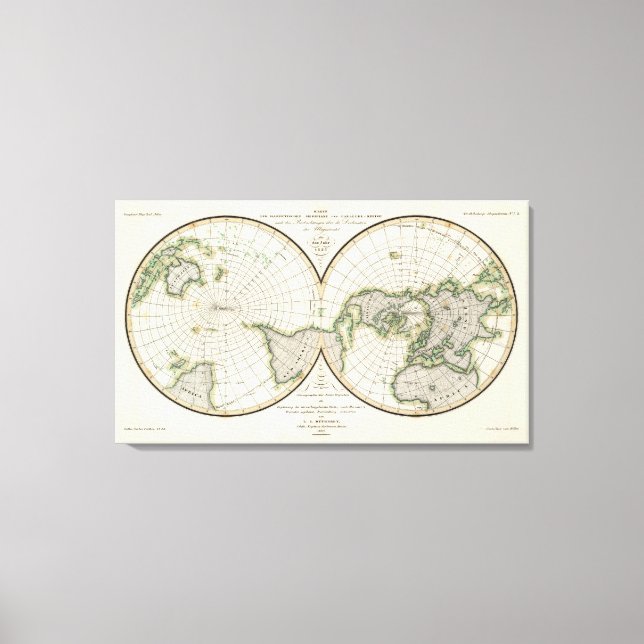 projection showing magnetic declination canvas print (Front)