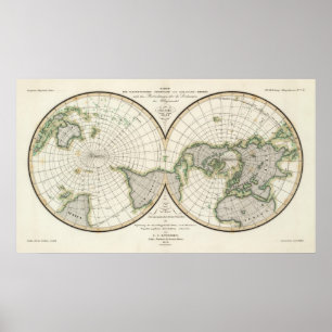 projection showing magnetic declination poster