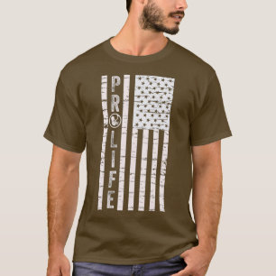 ProLife Save Unborn Babies Lives American Flag T-Shirt