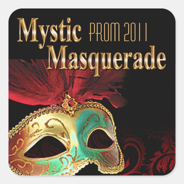 Prom 2011 Mystic Masquerade Party Square Sticker (Front)