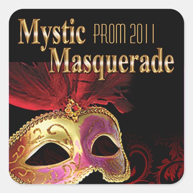 Prom 2011 Mystic Masquerade Party Square Sticker (Front)