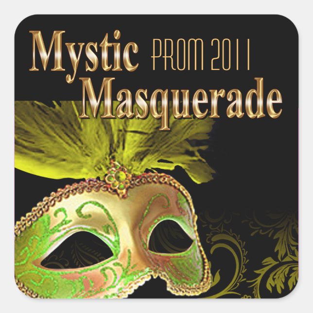 Prom 2011 Mystic Masquerade Party Square Sticker (Front)