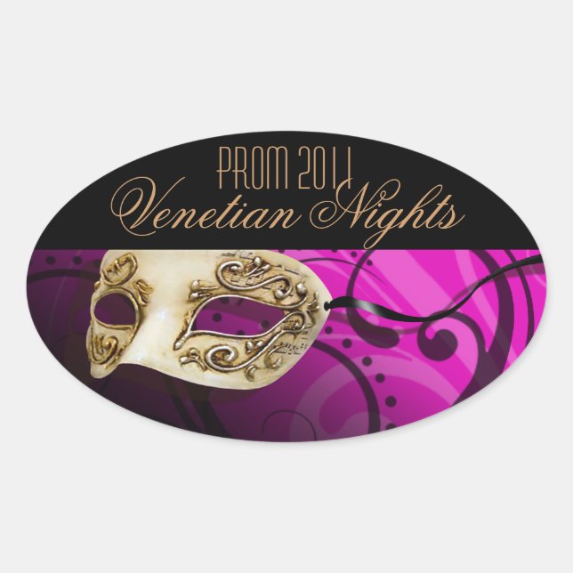 Prom 2011 Venetian Nights Masquerade Party Oval Sticker (Front)