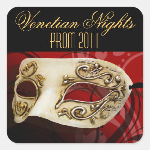 Prom 2011 Venetian Nights Masquerade Party Square Sticker