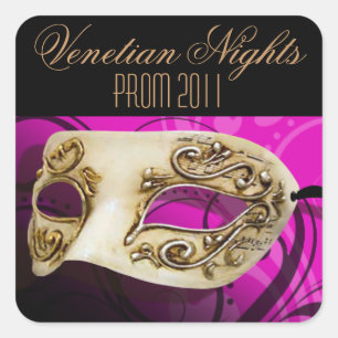 Prom 2011 Venetian Nights Masquerade Party Square Sticker