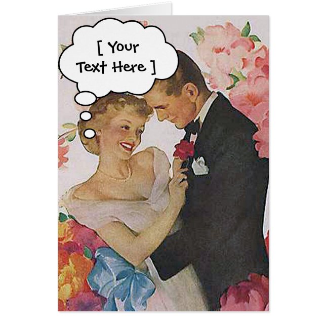 Prom Couple Blank Bubble Card (Front)