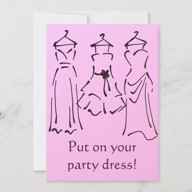 Prom Dresses Design customisable pink Invitation (Front)
