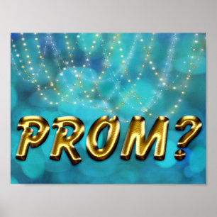 Prom Idea - Promposal Faux Gold Twinkle Lights Poster