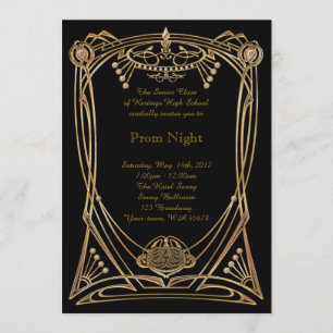 Prom Night elegant art-deco style Invitation