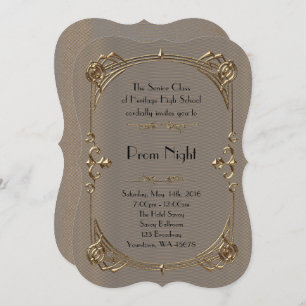 Prom Night Empire style, Melted gold, grey 2 Invitation