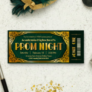 Prom Night - Gatsby Invitation Ticket Invitation
