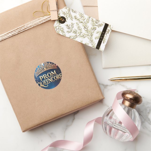 Prom Queencore Invitation : stunning royal theme Classic Round Sticker (Gifting)