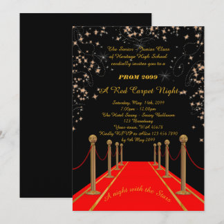 Prom Senior-Junior, Gatsby style, Red Carpet Night Invitation