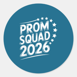 Prom Squad 2026 Graduate Funny Classic Round Sticker