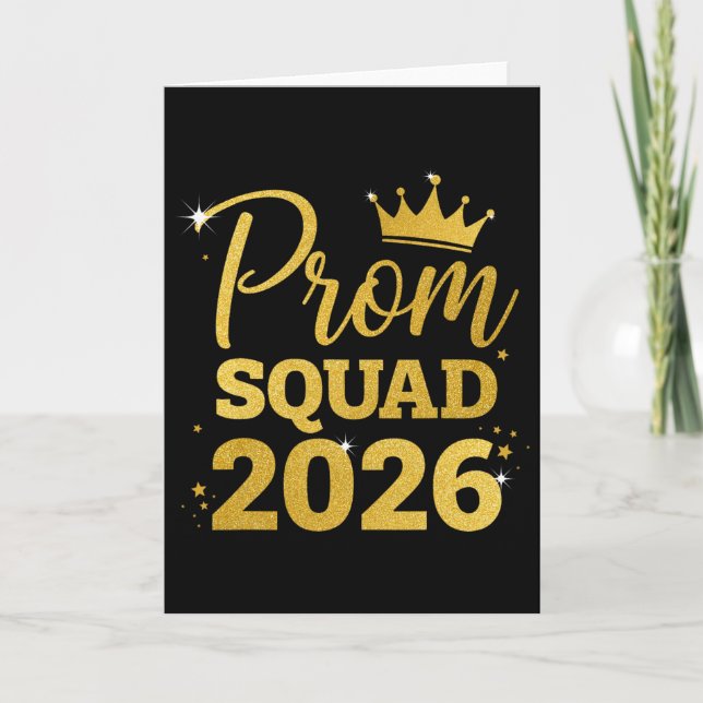 Prom Squad Graduation Cl Of 2026  Card (Front)