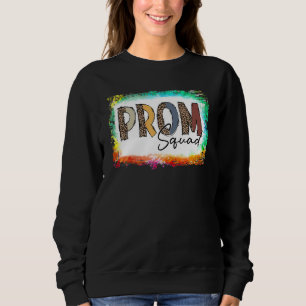 Prom Squad Leopard Bleached Graduation Family Matc Sweatshirt