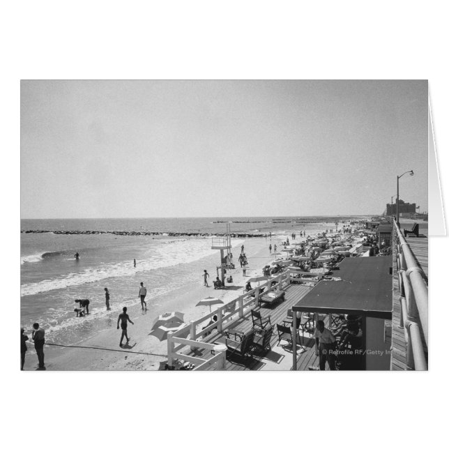 Promenade and beach B&W elevated view (Front Horizontal)