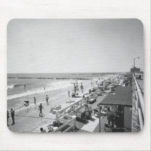Promenade and beach B&W elevated view Mouse Mat