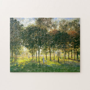 Promenade at Argenteuil Soleil Couchant Monet Fine Jigsaw Puzzle