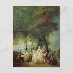 Promenade at Longchamp, c.1760 Postcard