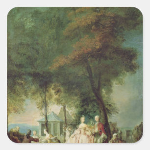 Promenade at Longchamp, c.1760 Square Sticker