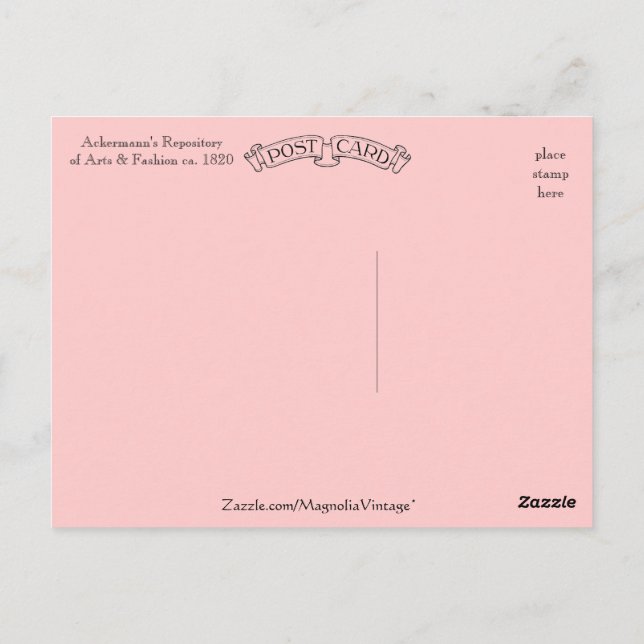 Promenade Dress Ackermann's Repository Postcard (Back)