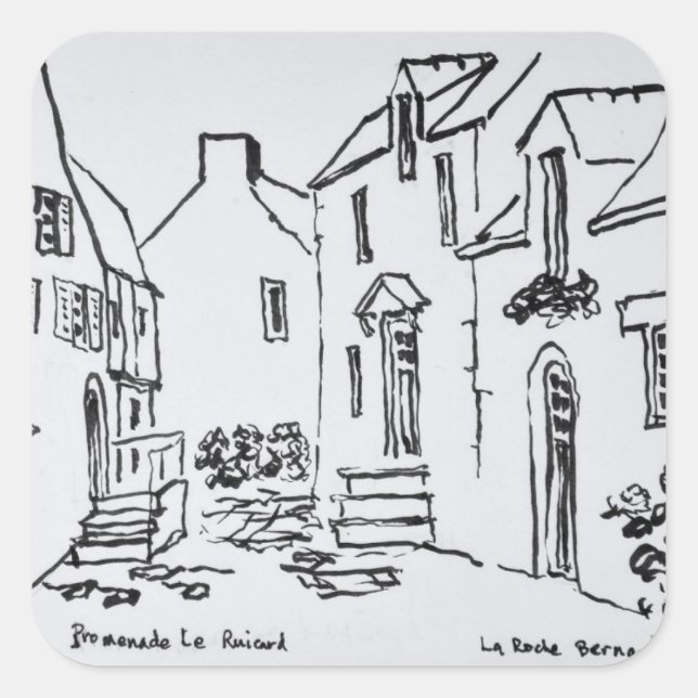 Promenade du Ruicard | La Roche-Bernard, Brittany Square Sticker (Front)