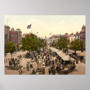 Promenade - Market Day, Taunton, Somerset, England Poster