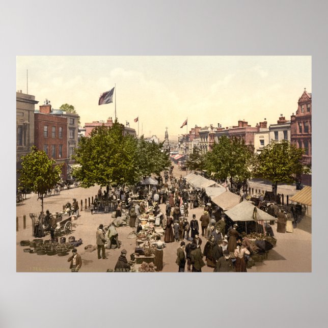 Promenade - Market Day, Taunton, Somerset, England Poster (Front)