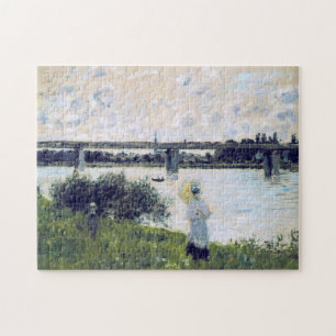 Promenade near Bridge of Argenteuil Monet Fine Art Jigsaw Puzzle