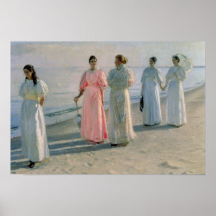Promenade on the Beach Poster
