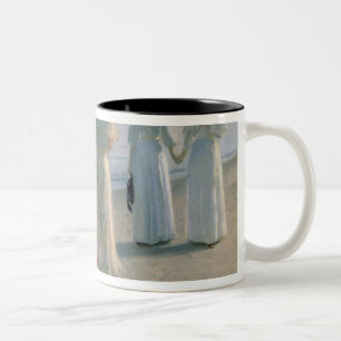 Promenade on the Beach Two-Tone Coffee Mug