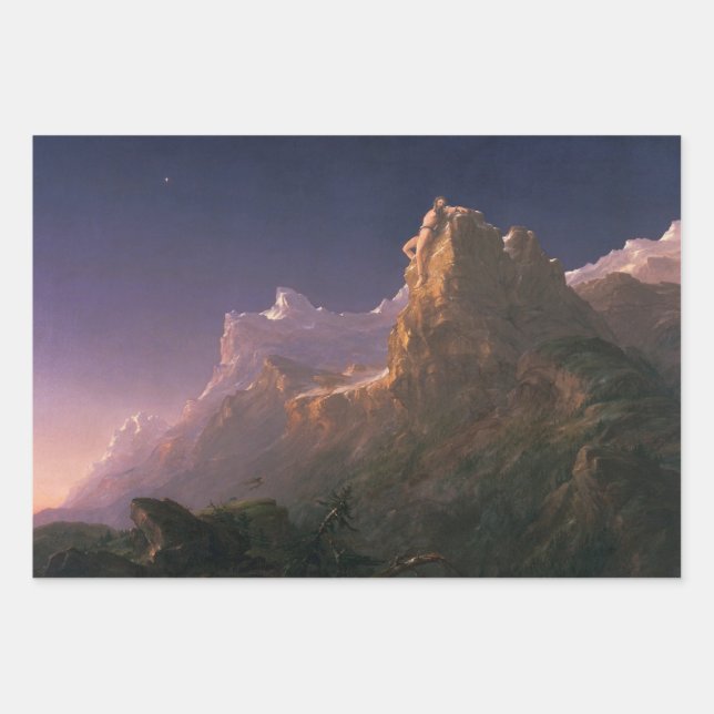 Prometheus Bound (by Thomas Cole) Wrapping Paper Sheet (Front)