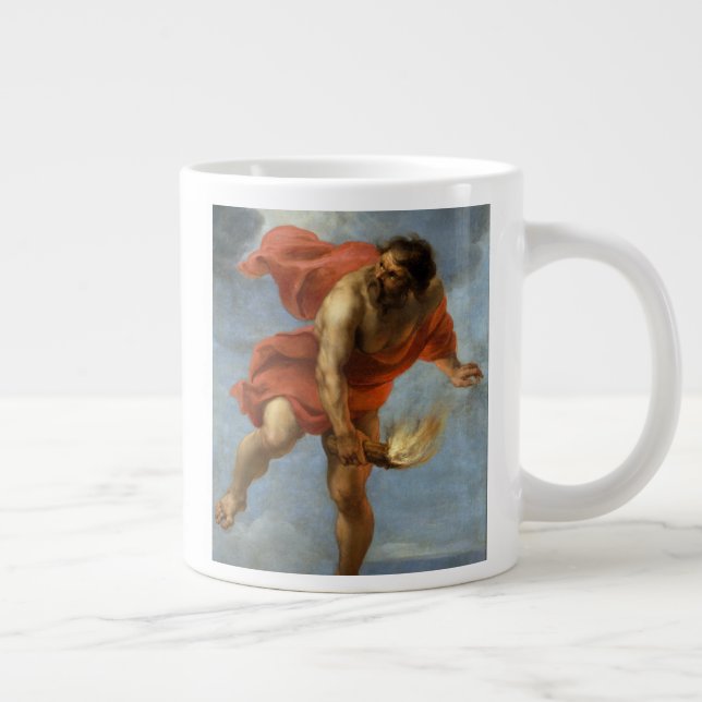 Prometheus Carrying Fire Large Coffee Mug (Right)