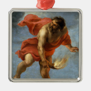 Prometheus Carrying Fire Metal Tree Decoration